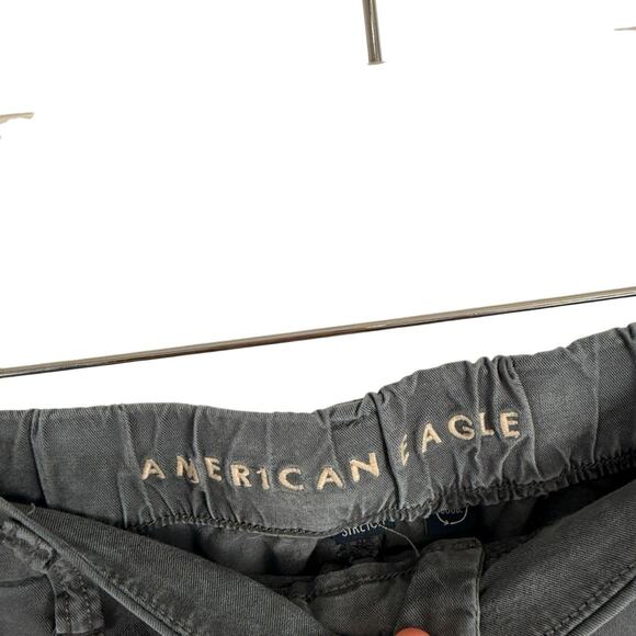 American Eagle Mid Rise Baggy Wide Leg Cargo Pants Blue Boho Y2K Womens 10 - Picture 4 of 10